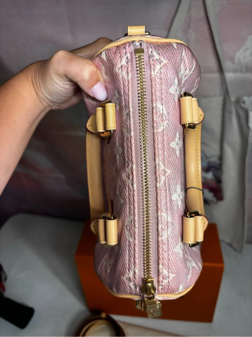 Louis Vuitton Speedy Nano Pink Metallic Limited Shimmer Microchip Version